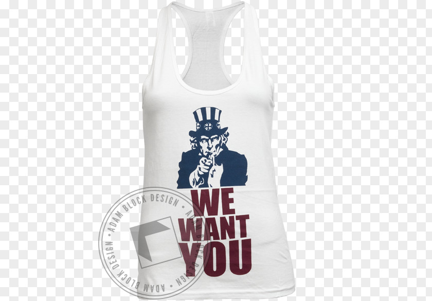We Need You T-shirt Uncle Sam Sleeveless Shirt Text PNG