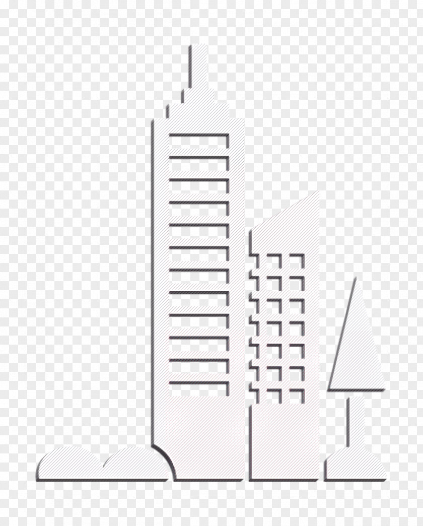 City Towers View Icon Modern Set PNG