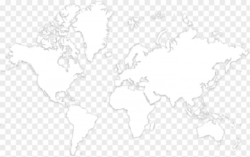 Map World White Line Art Sketch PNG