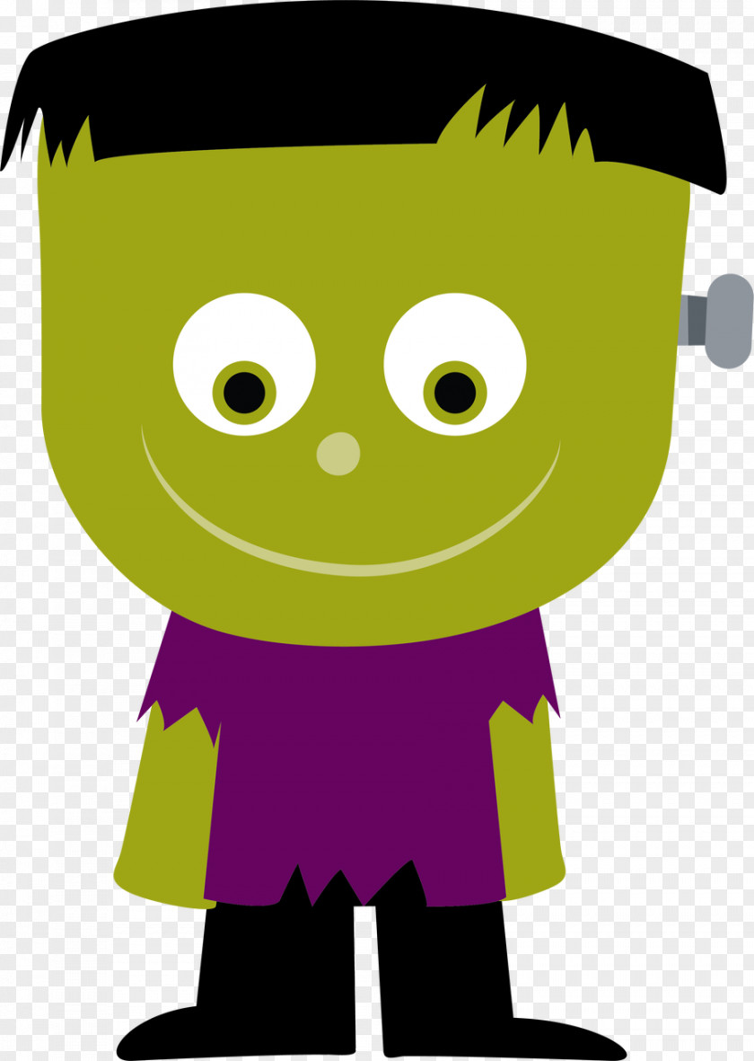 Smile Green Monster Cartoon PNG