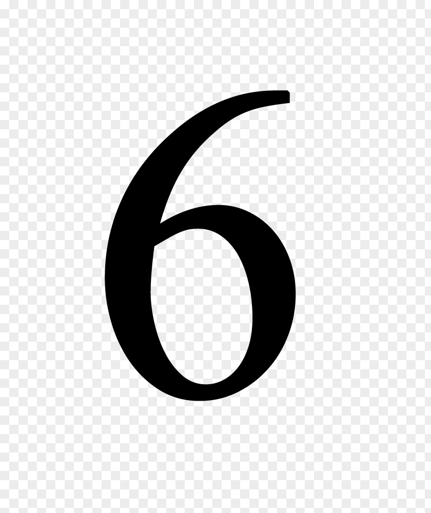 Number 6 Logo Brand Black And White PNG