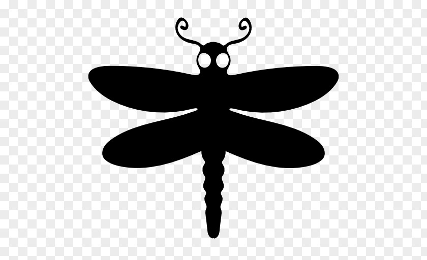 Dragonfly Silhouette Insect Icon PNG