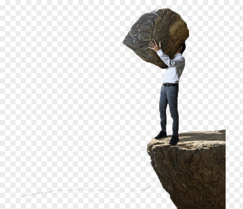 Men's Shirt Holding Big Stone Image Clip Art PNG