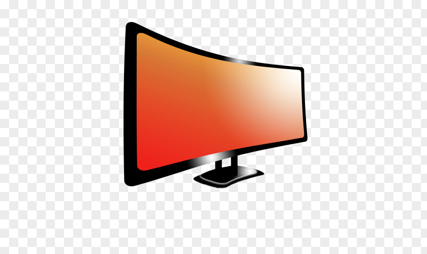 Orange Waves LCD Television Computer Monitors LED-backlit Liquid-crystal Display Device PNG