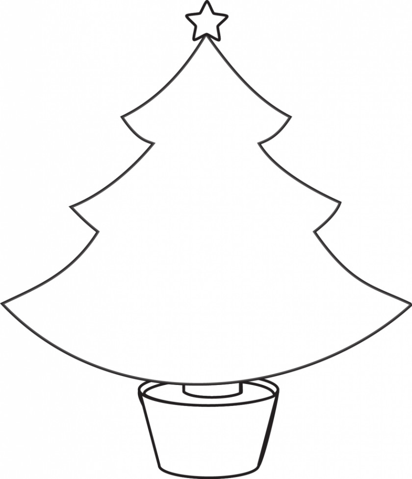 Simple Star Cliparts Christmas Tree Outline Clip Art PNG