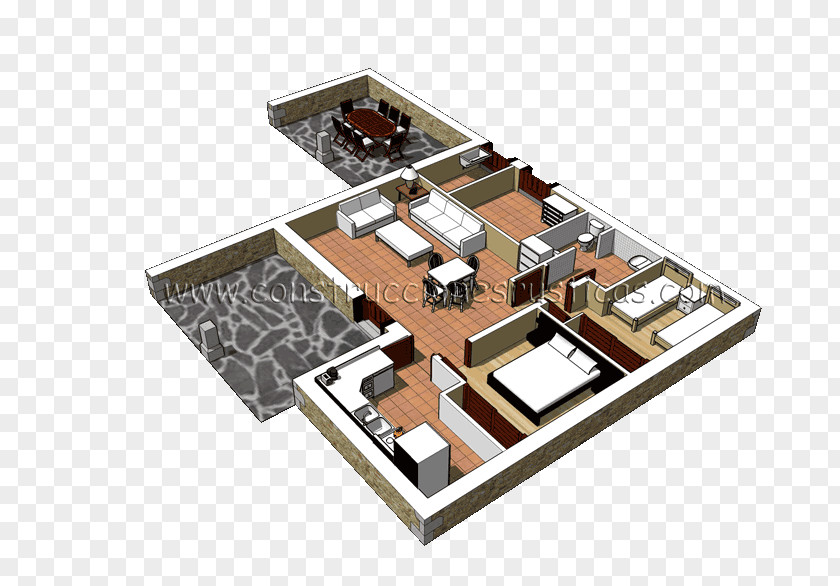 3d Interior Floor Plan House PNG