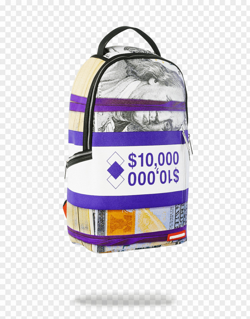 Backpack Sprayground Currency Strap Money Zipper PNG