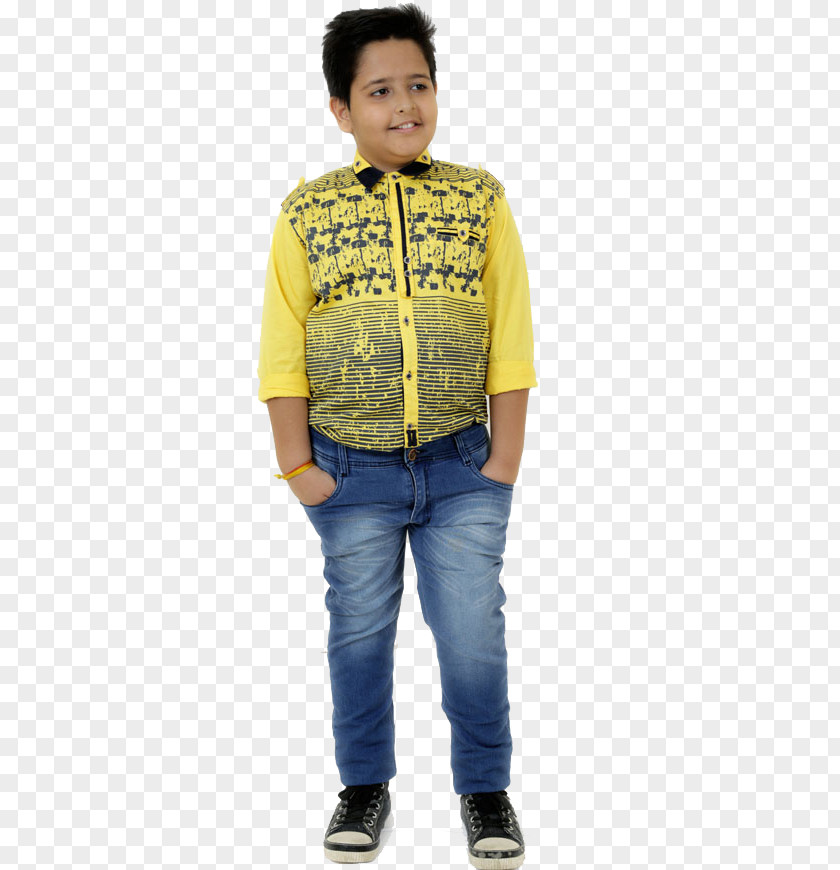 Elegant Fashion Scale Texture Material T-shirt Sleeve Jeans Boy Children's Clothing PNG