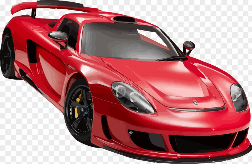 Red Painted Porsche PNG