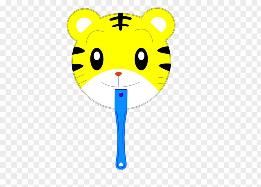 Cartoon Tiger Shape Advertising Fan Paper Hand Clip Art PNG