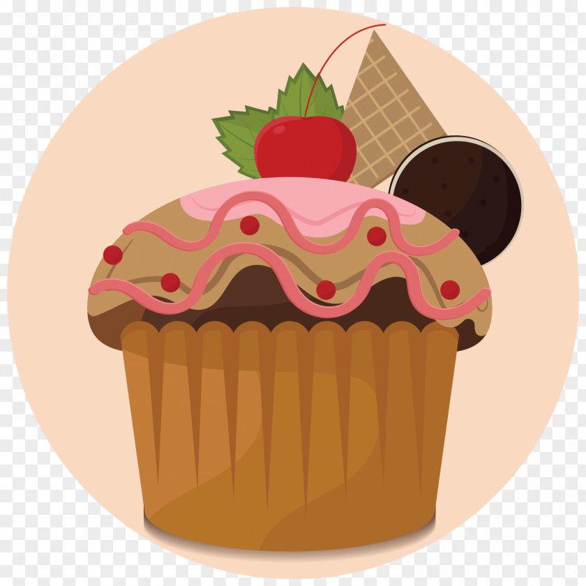 Cupcake Vector Muffin Clip Art Illustration Buttercream PNG