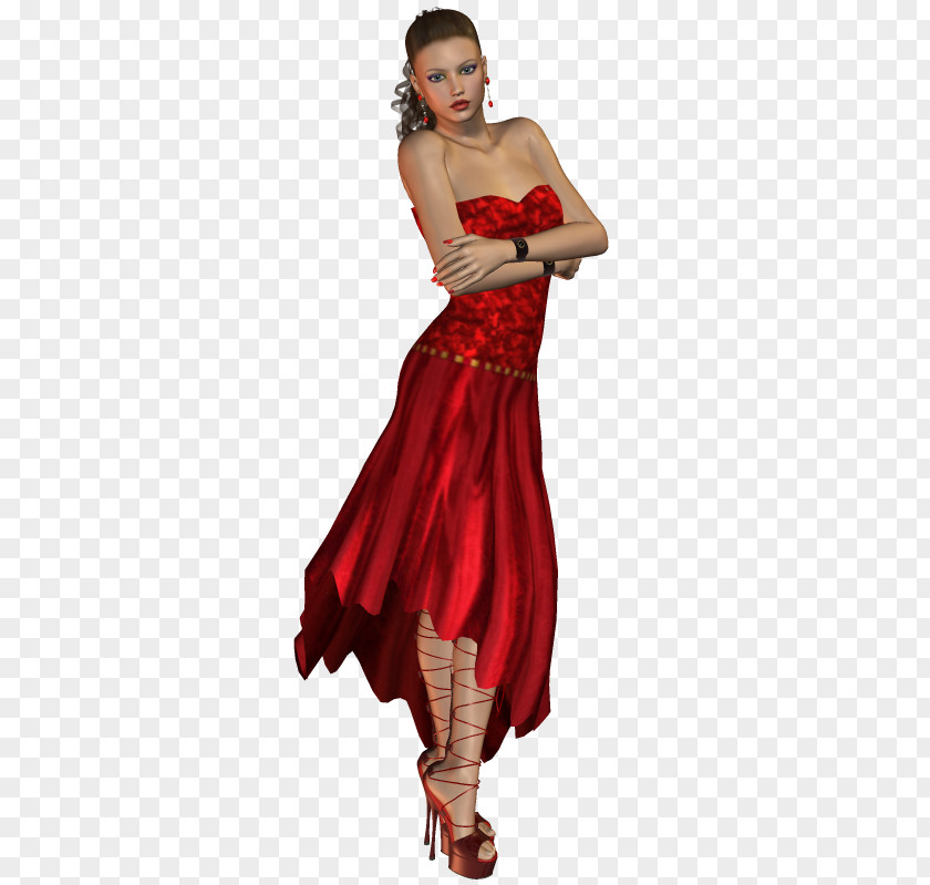 IU Cocktail Dress Shoulder Maroon PNG