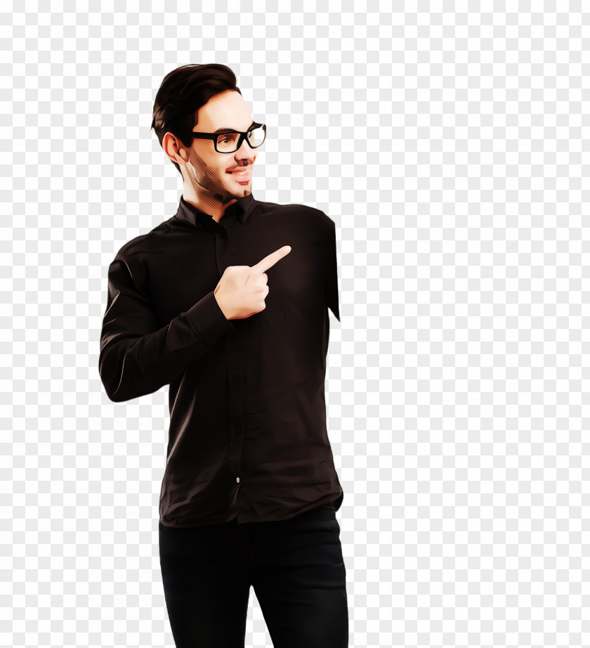 Standing Arm Black Clothing T-shirt Shoulder Sleeve PNG