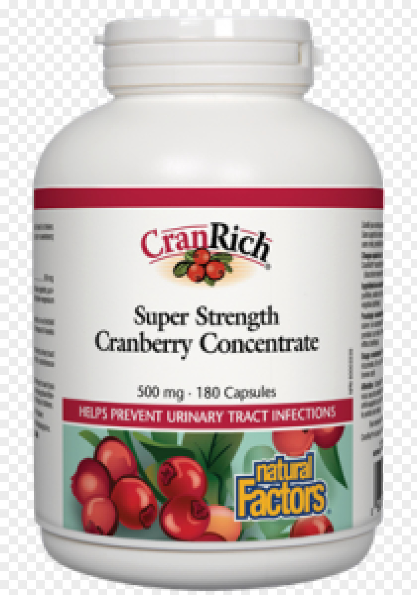 Cranberry Pills Natural Factors CranRich Super Strength Juice Dietary Supplement Capsule PNG