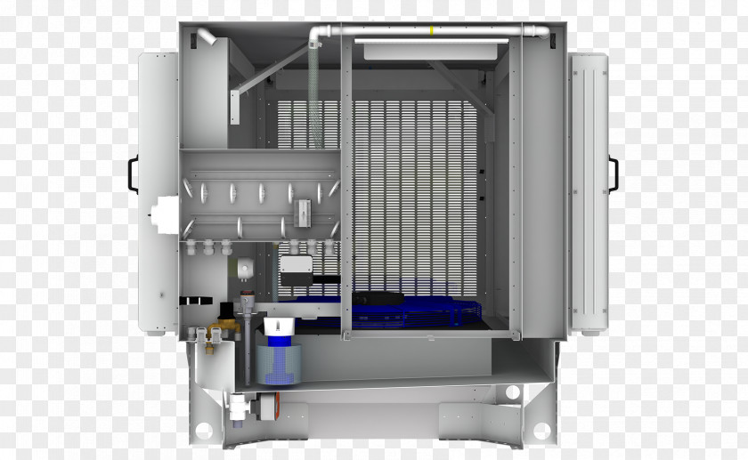 Inside Building Evaporative Cooler Adiabatic Process Evaporation Machine Refrigeration PNG