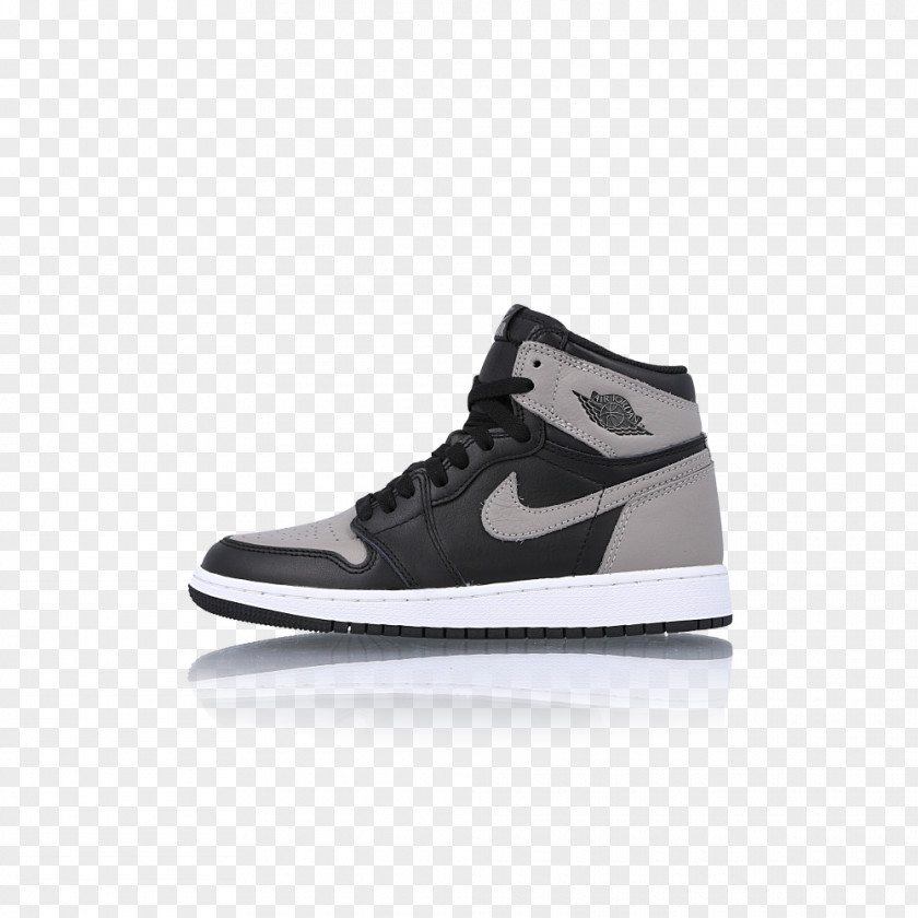 Nike Sports Shoes Air Jordan 1 Retro High BG, Black/Gym Red-white Basketball Shoe PNG