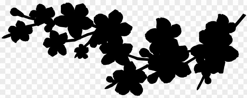 Silhouette Font Black Leaf Flower PNG