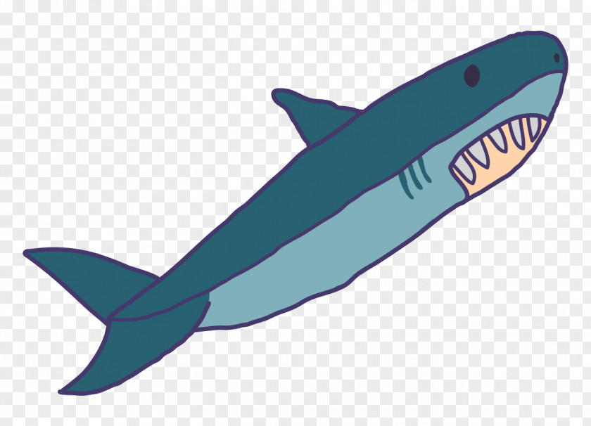 Ferocious Hand-painted Blue Cartoon Shark Sharks Porpoise Illustration PNG