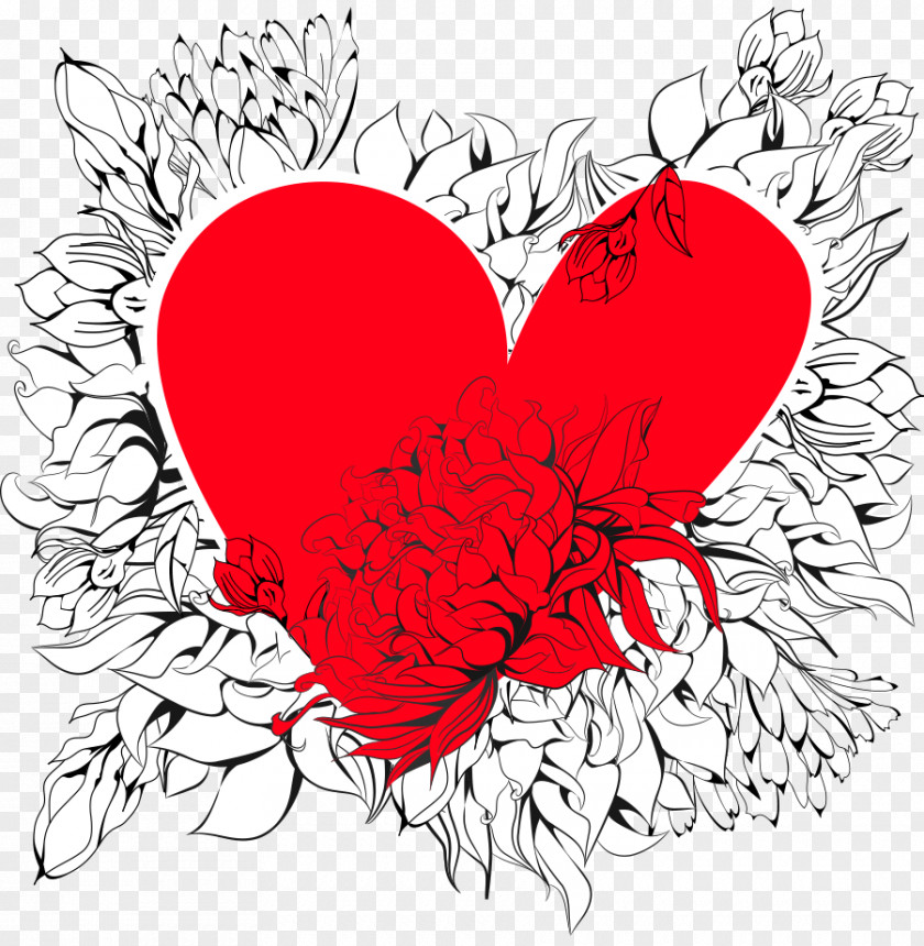 Free Love Painting Vector Material Heart Clip Art PNG