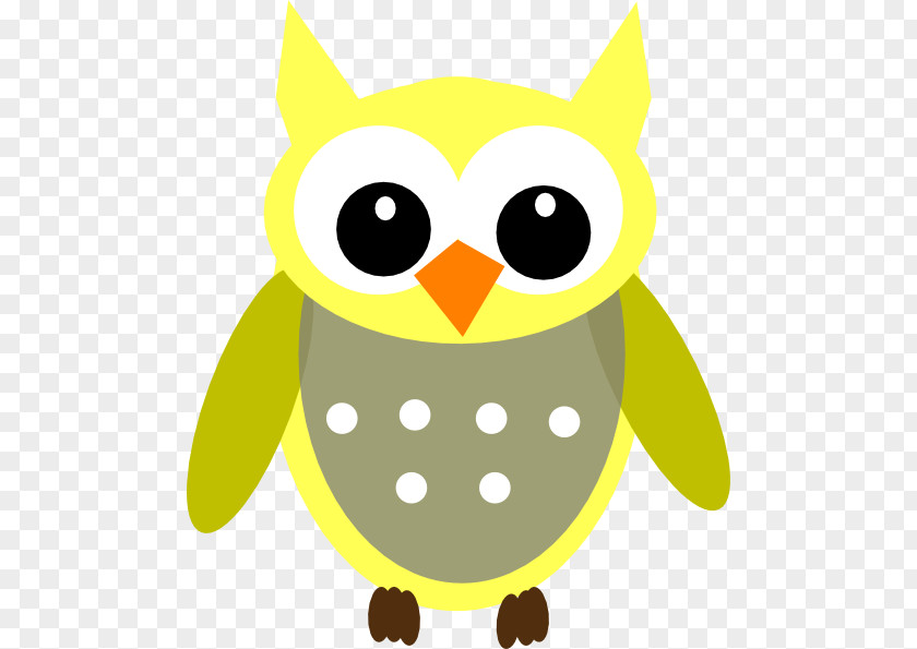 Yellow Baby Owl Clip Art PNG