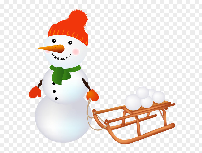 Snowman And Sleigh Santa Claus Christmas Clip Art PNG