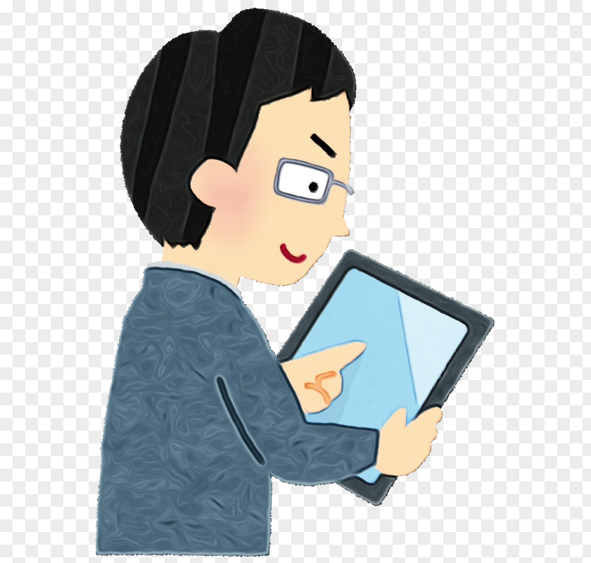 Cartoon Reading Computer Gesture Learning PNG