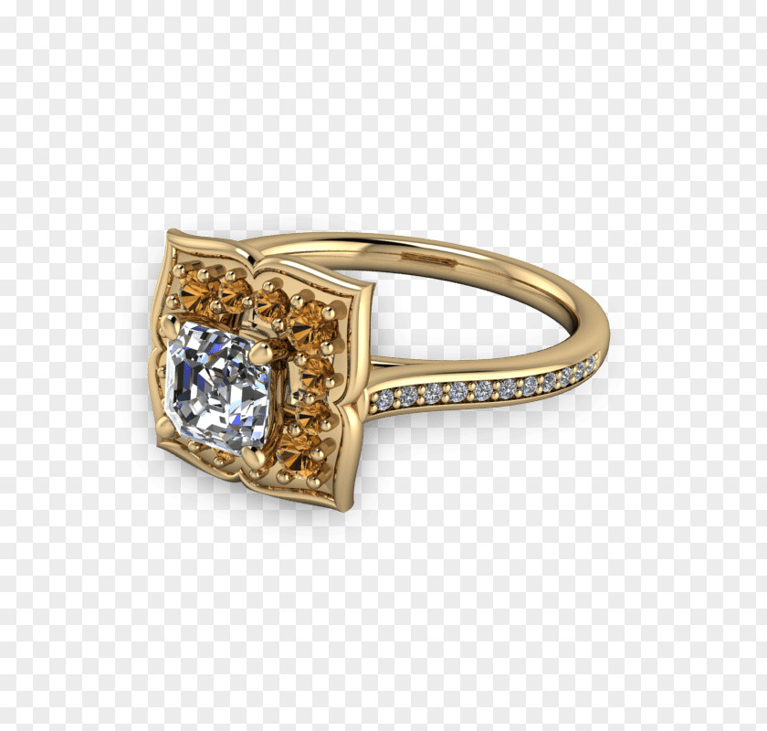 Flower Ring Engagement Jewellery Gemstone Diamond PNG