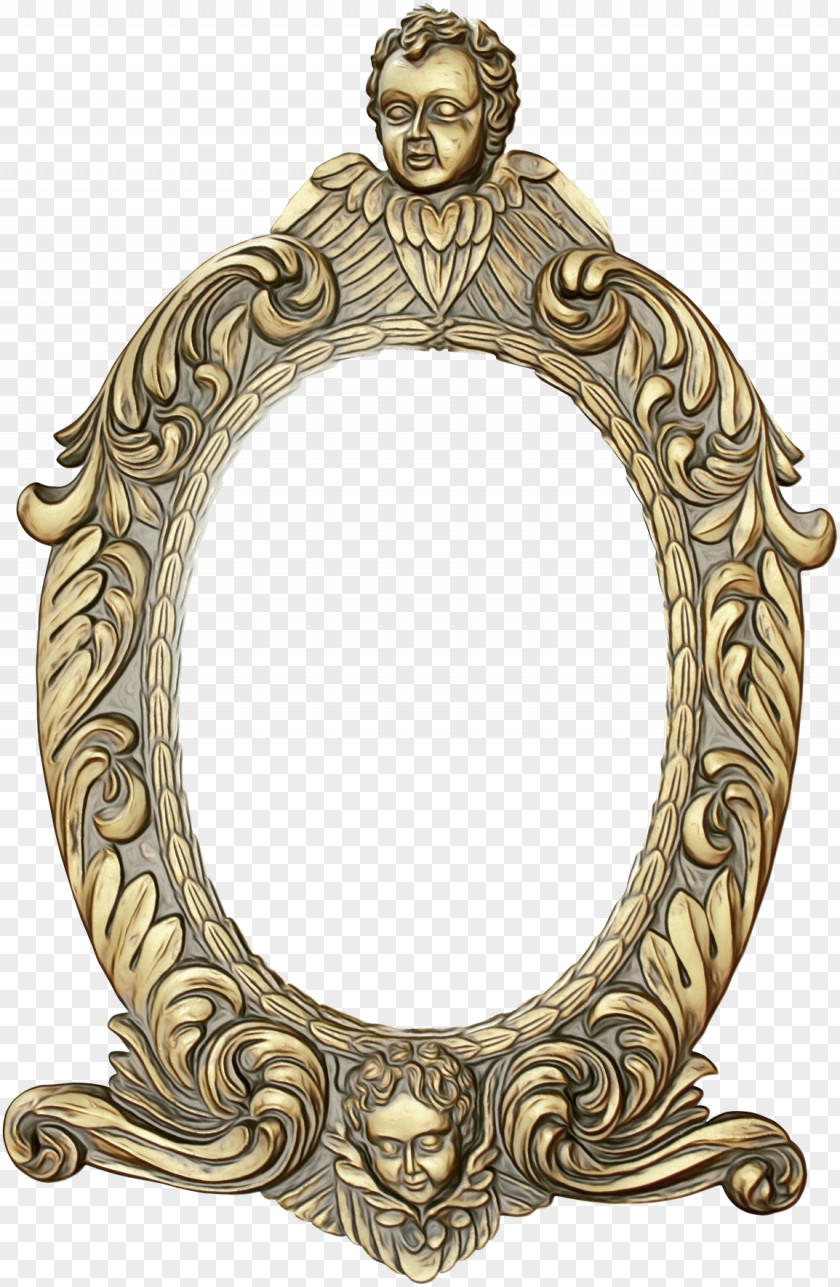 Antique Crest Brown Background Frame PNG