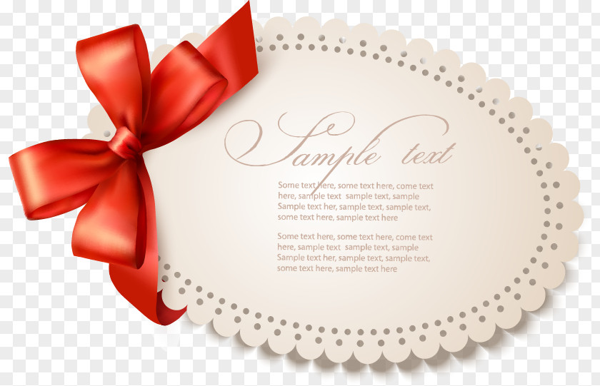 Red Bow Letter Card Euclidean Vector PNG