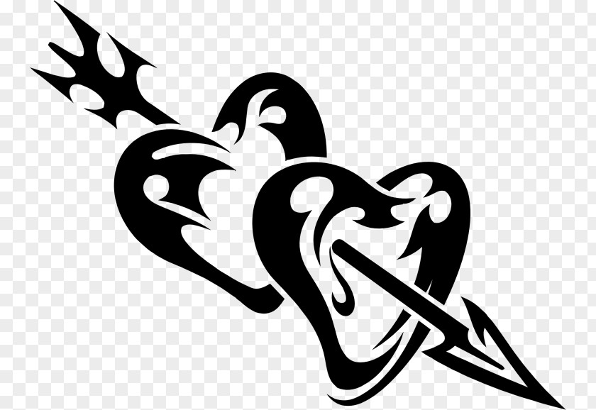 Tribal Heart Tattoo Drawing Clip Art PNG