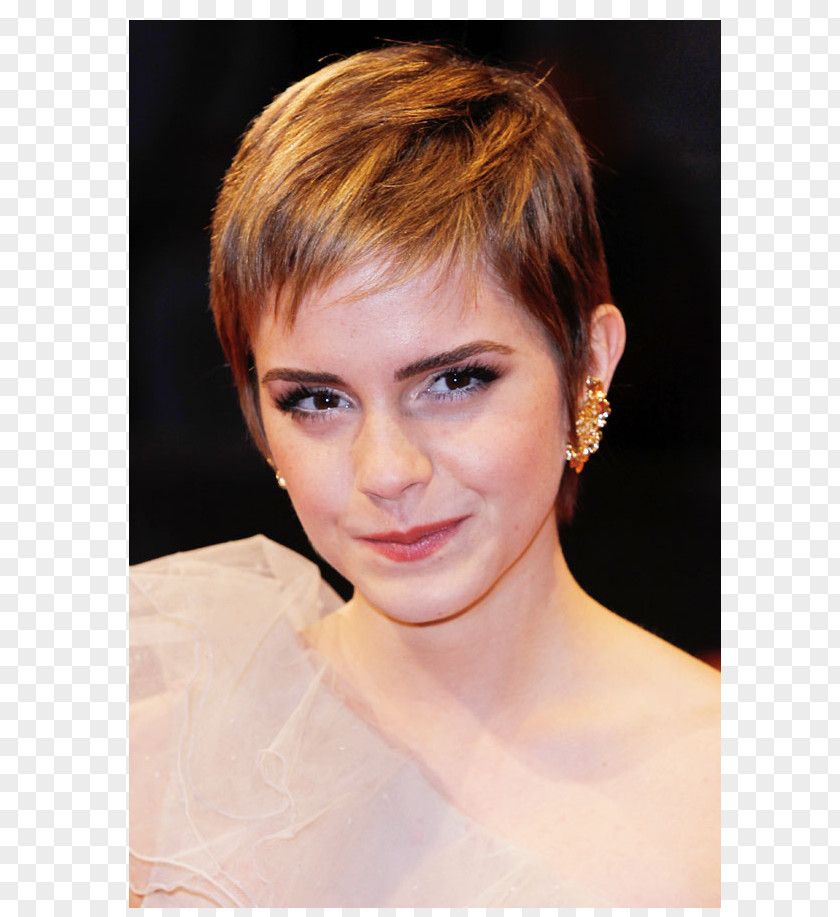 Emma Watson Pixie Cut Hairstyle Capelli Fashion PNG