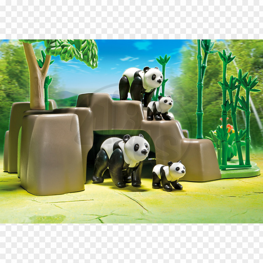 Wild Life Giant Panda Playmobil Toy Block Tropical Woody Bamboos PNG