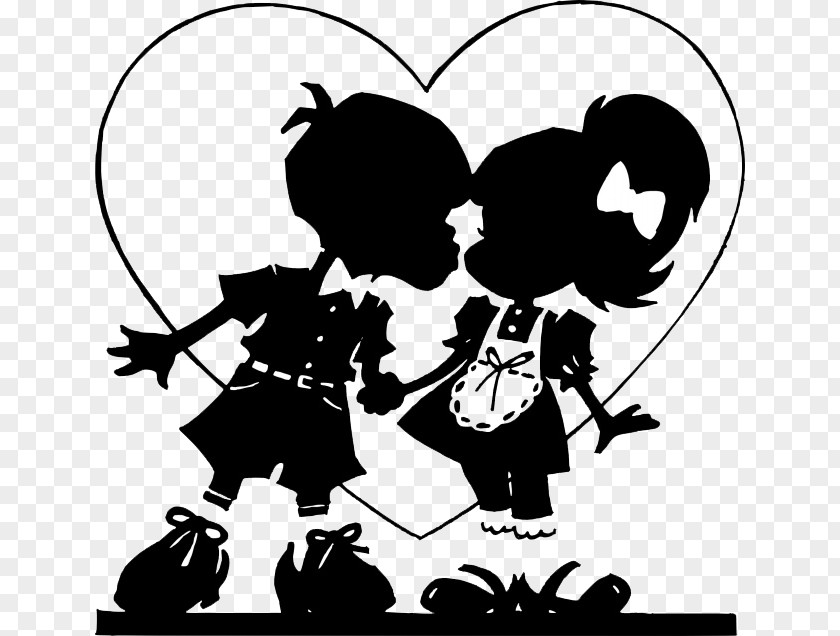 Cartoon Doll Paper-cut Silhouette Valentines Day Clip Art PNG
