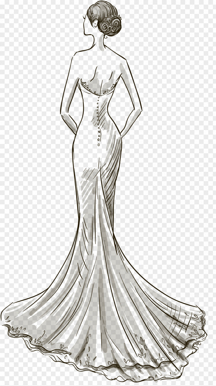 Dress Wedding Drawing PNG