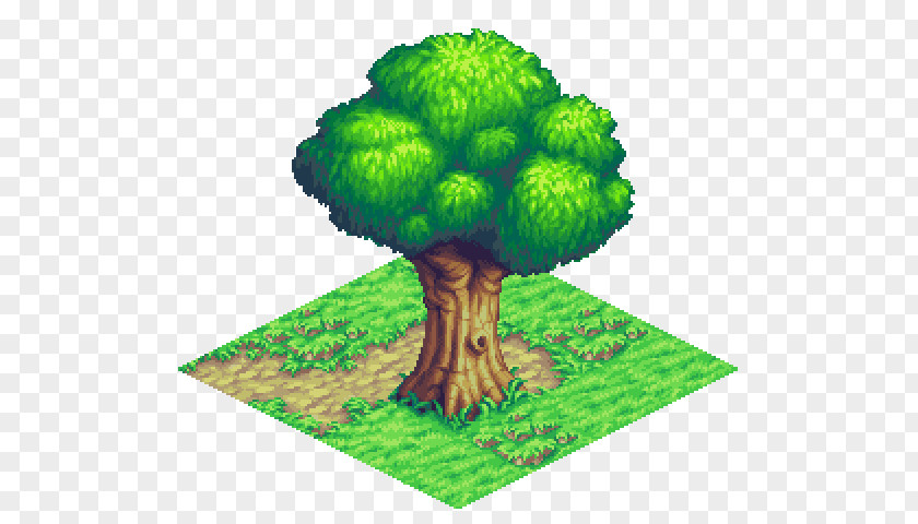 Tree Isometric Graphics In Video Games And Pixel Art Tile-based Game PNG