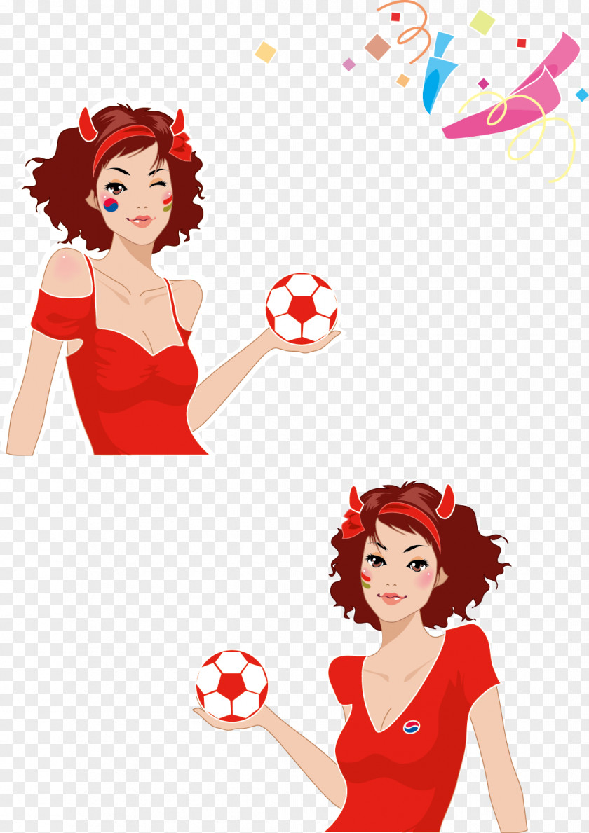 Wearing A Red Dress Beautiful Football Download Banner Clip Art PNG