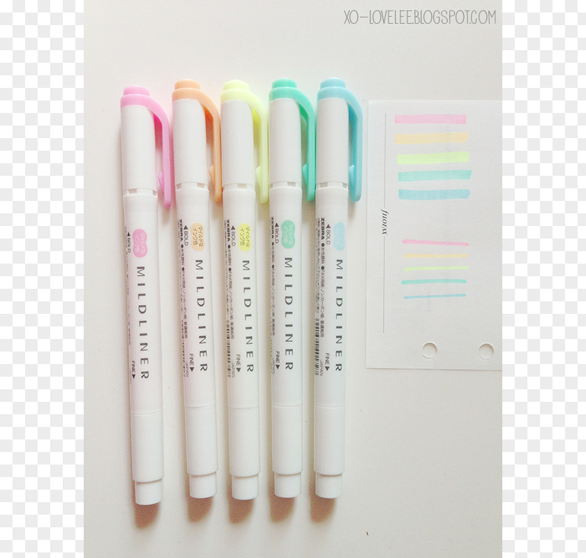 Zebra Paper Highlighter Pastel Marker Pen PNG