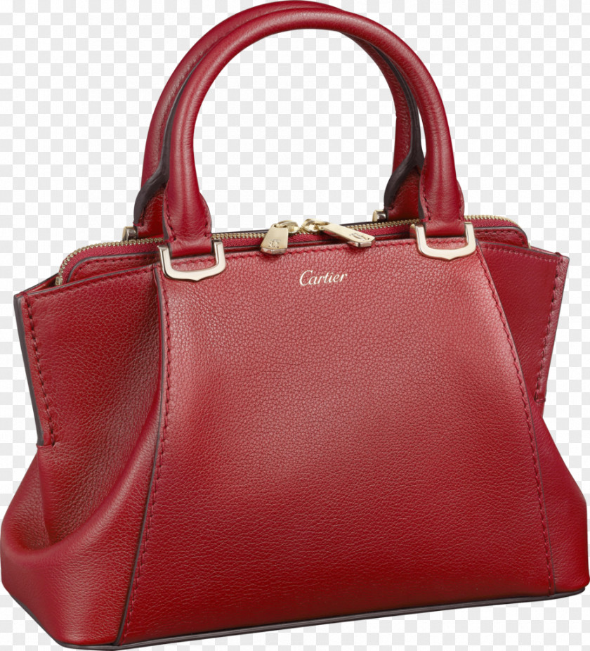 Bag Tote Leather Handbag Red Cartier PNG