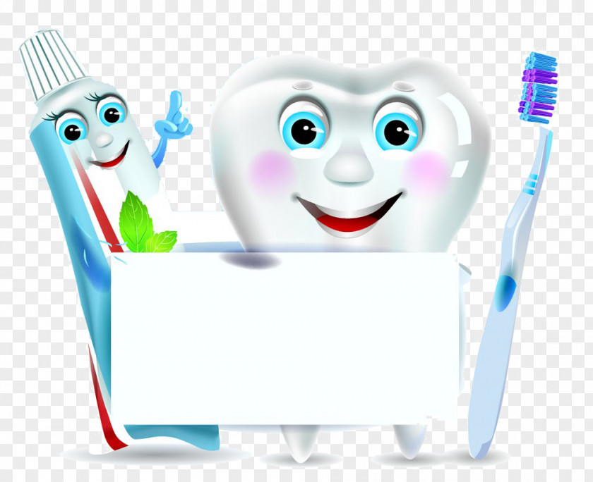 Cartoon Tooth Image Toothbrush Toothpaste Clip Art PNG