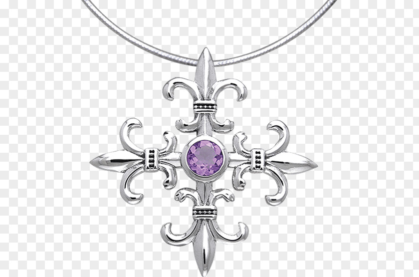 Amethyst Cross Earrings Charms & Pendants Earring Necklace Fleur-de-lis PNG