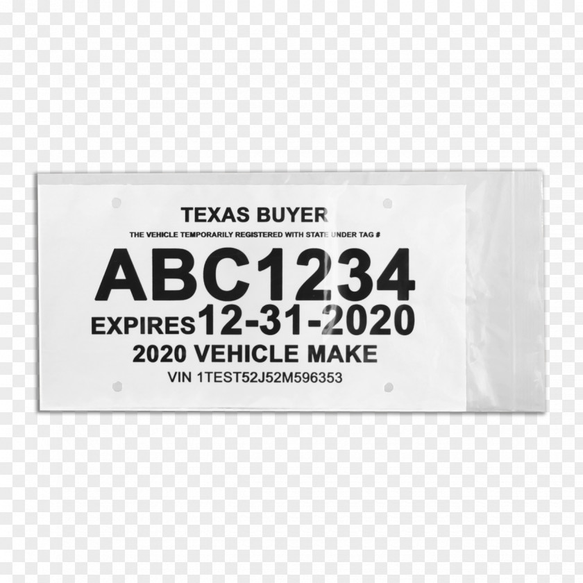 Car Vehicle License Plates Texas Driver's Paper PNG