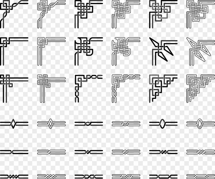 China Wind Pattern Vector Material Frame Design, Celtic Knot Celts Ornament Illustration PNG