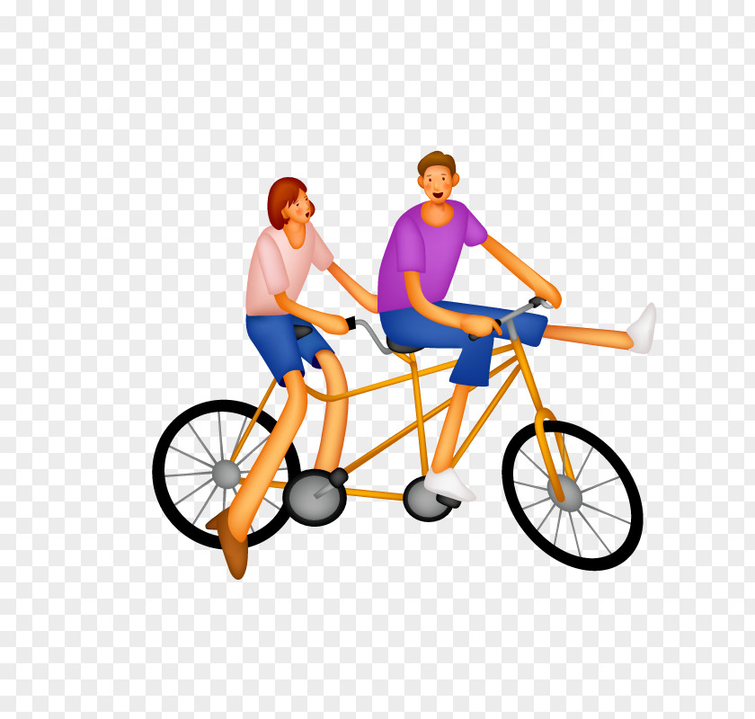 Double Bike Model Bicycle People Cartoon Cycling Clip Art PNG