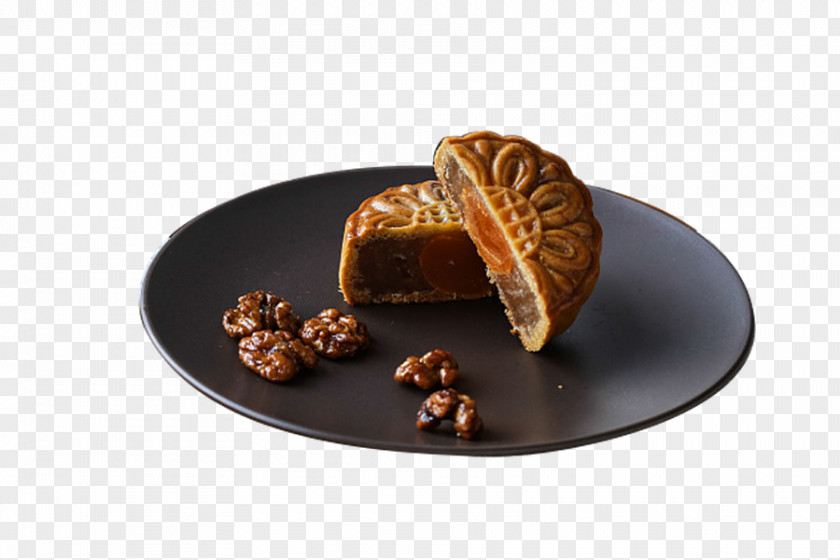 Egg Yolk Moon Cake Walnut Mooncake PNG