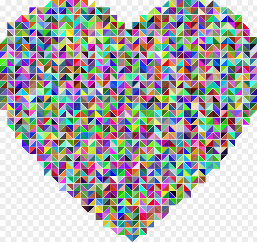 Mosaic Heart Crystal Clip Art PNG