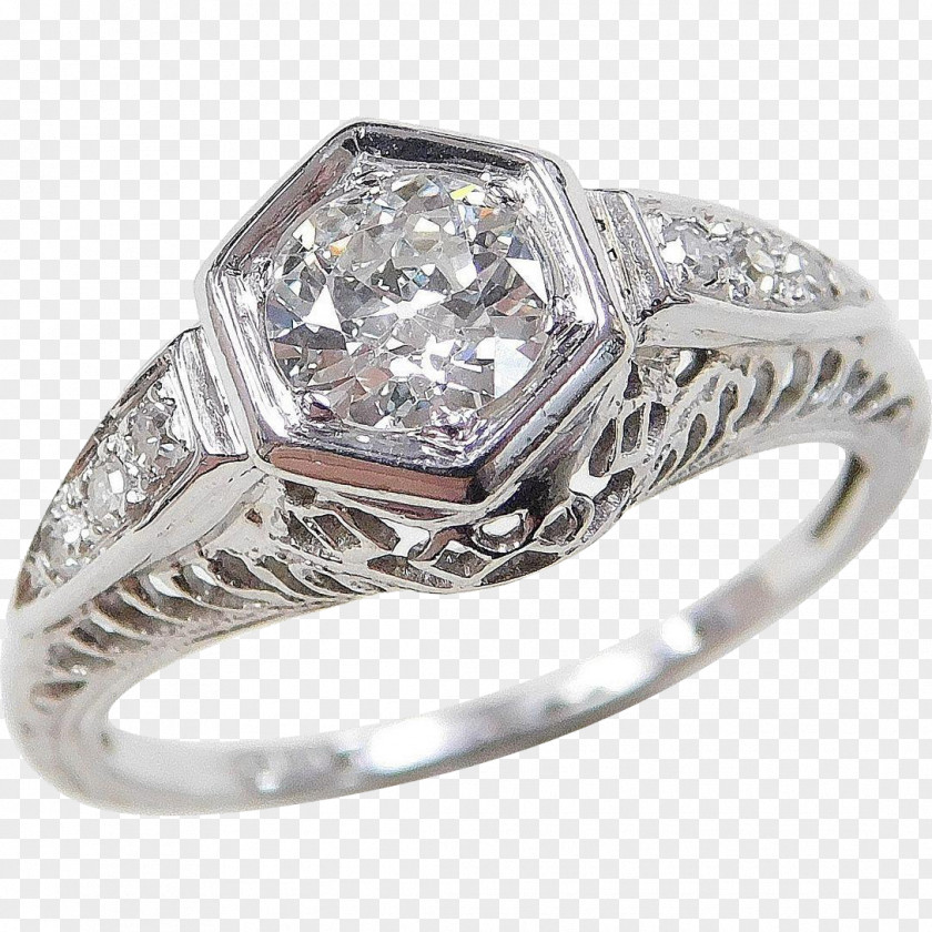 Gold Deco Wade's Jewelers Engagement Ring Jewellery PNG