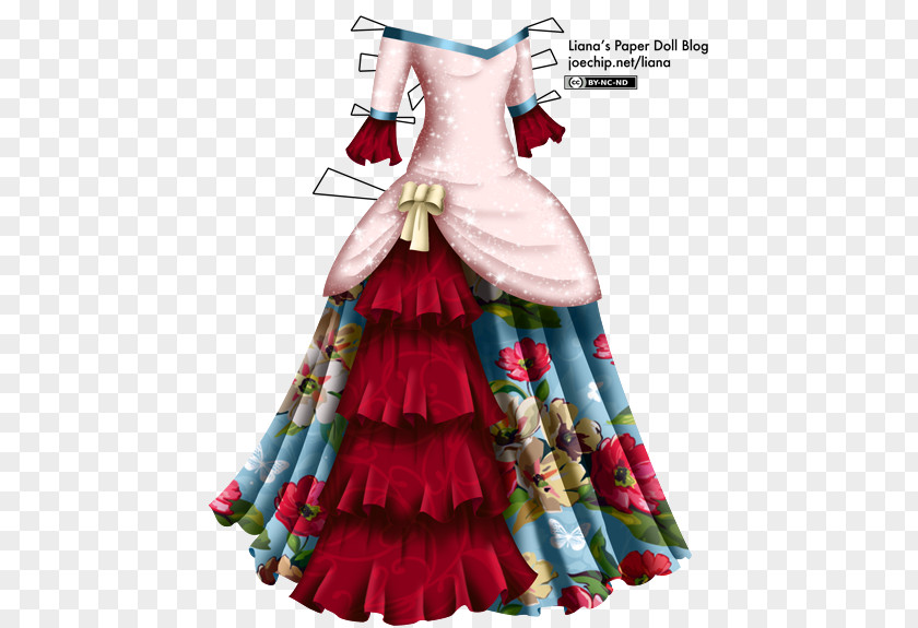 Paper Ribbon Dress Gown Skirt Blue PNG