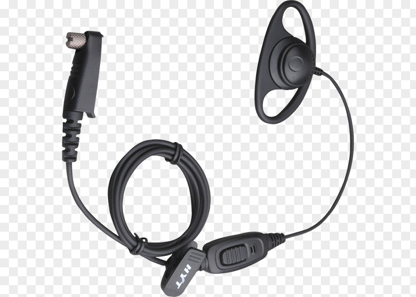 Wearing A Headset Microphone Headphones Hytera Analog Signal Radio PNG