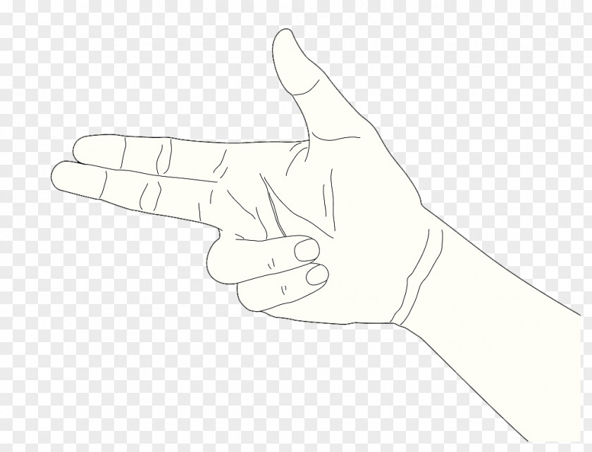 Simple Stroke Gesture Direction Thumb Black And White Hand Model PNG