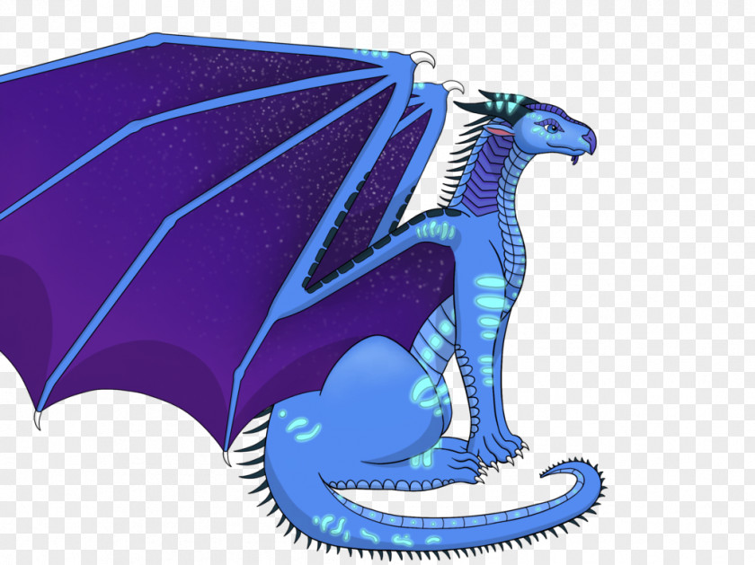 Sparkling Electric Blue Cobalt Dragon PNG